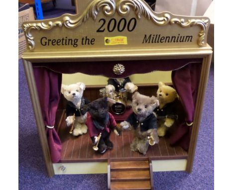 A Steiff limited edition five piece teddy bear Millennium Band, 2000:, 038808, boxed with certificate.