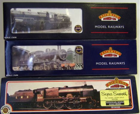 Bachmann, a 2-6-0 locomotive No 6404 with six wheel tender in BR black livery: a 4-6-0 locomotive No 46148 'The Manchester Re