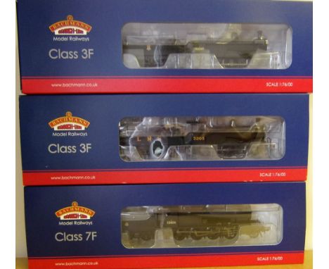 Bachmann,an 0-8-0 locomotive No 53806 with six wheel tender:  in BR black livery, a 0-6-0 locomotive No 3205 with six wheel t