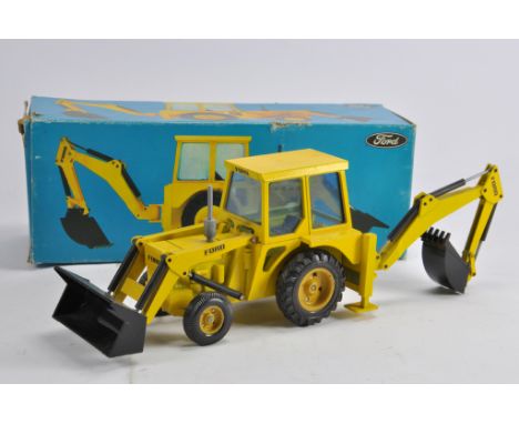 NZG No. 130 Ford 550 Tractor Backhoe Loader yellow/black. NM to M in VG to E Box. 
