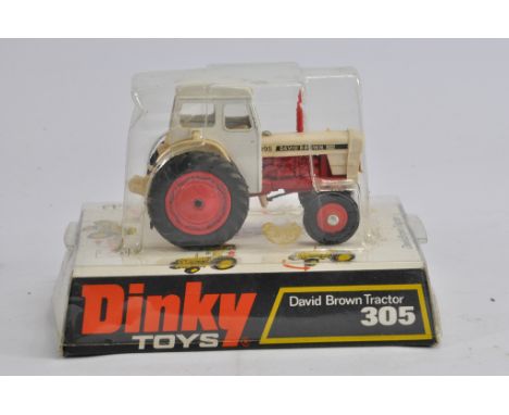Dinky No. 305 David Brown 995 Tractor. Red White. E to NM in VG to E Box.