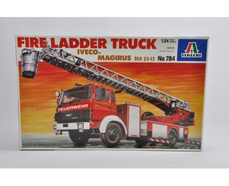 Italeri 1/24 Iveco Fire Ladder Plastic Truck Kit. Unbuilt. Complete. 