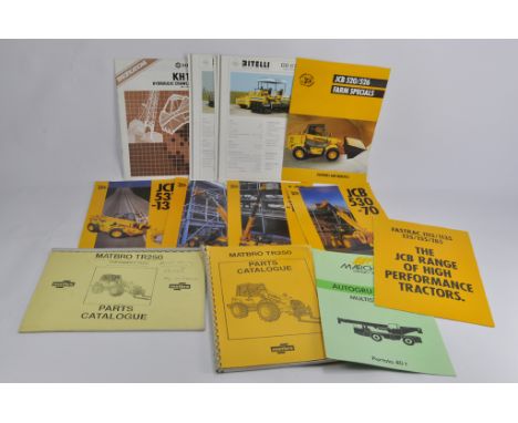 Tractor and Machinery Sales Literature / Manuals / Brochure Group . Mainly JCB Selection. (qty)