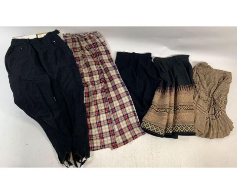 A quantity of ladies vintage clothing, dating from the mid 20th century onwards - a pair of black Londonus trousers with elas