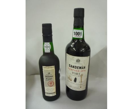 SANDEMAN VINTAGE PORT 1970, bottled 1972 by Whitwhams Wines, Altrincham 75cl, (low neck) and a Cockburns 10 years old Tawny P
