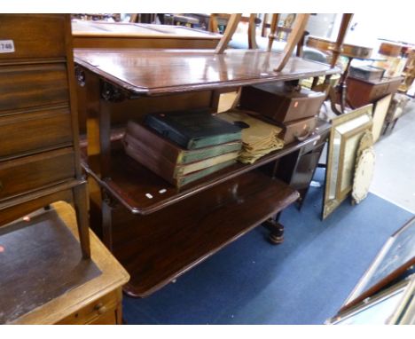 A VICTORAIN MAHOGANY THREE TIER BUFFET, (s.d.)
