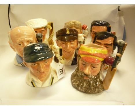 EIGHT ROYAL DOULTON LIMITED EDITION CHARACTER JUGS, relating to cricket,  to include 'Len Hutton' D6945, 'W.G. Grace' D6845, 
