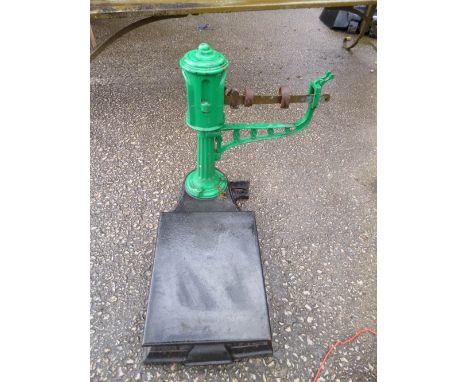 A SMALL SET OF IRON PLATFORM SCALES