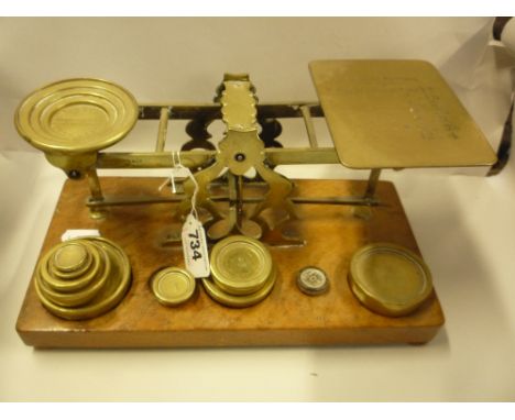 A SET OF POSTAGE SCALES AND WEIGHTS