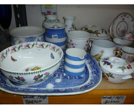 VARIOUS CERAMICS, 'Willow' meat platter, Worcester 'Evesham' Portmeirion, T.G. Green etc (11)