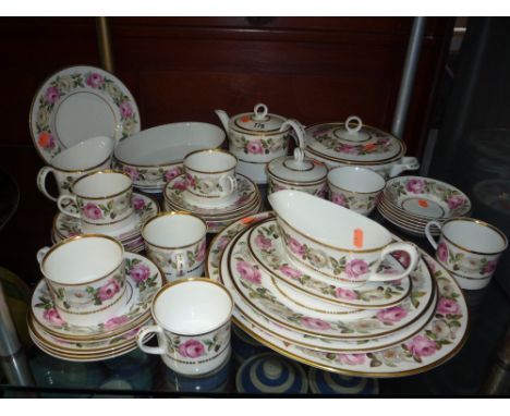ROYAL WORCESTER 'ROYAL GARDEN' TEA/DINNERWARES, (over 30 pieces)