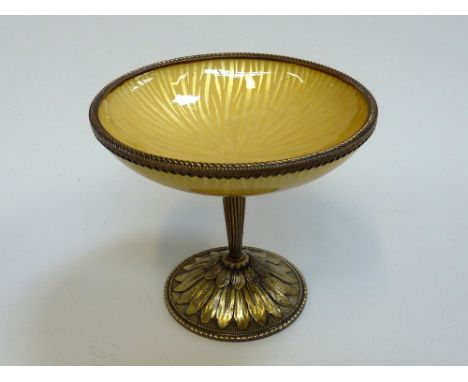 A GILT AND ENAMEL TAZZA