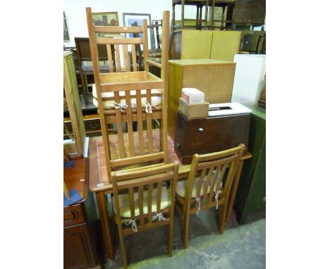 A MODERN TILE TOP DINING TABLE, and four chairs (5)