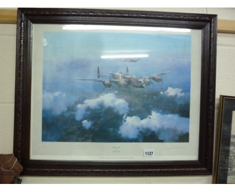 A FIRST EDITION PRINT, signed by group captain Lenard Cheshire 'Lancaster' 