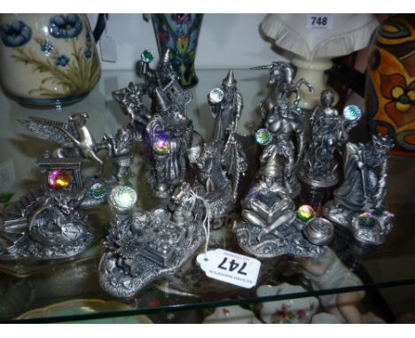TWELVE PEWTER 'MAGIC OF THE CRYSTAL' ORNAMENTS