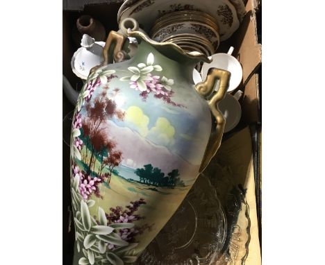 A Colclough tea service, commemorative pressed glass, etc.