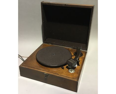A Columbia vintage record player, 78s, etc. and a sewing machine