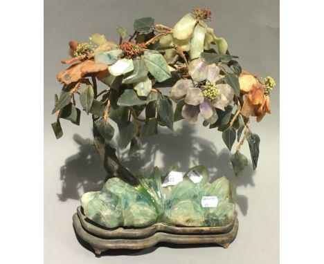 A jade and hardstone model tree