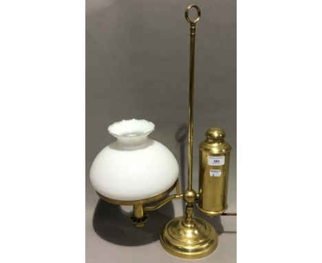 A brass adjustable students' lamp