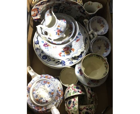 A Victorian part tea service, Mason's ironstone, etc.