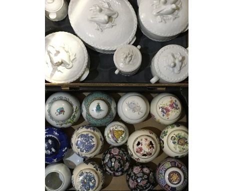 A collection of ginger jars and a quantity of Royal Worcester Gourmet Oven china