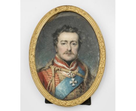 Friedrich VI. Landgraf von Hessen-Homburg Ovales, nahezu frontales Brustbildnis des Landgrafen Friedrich Joseph Ludwig Carl A