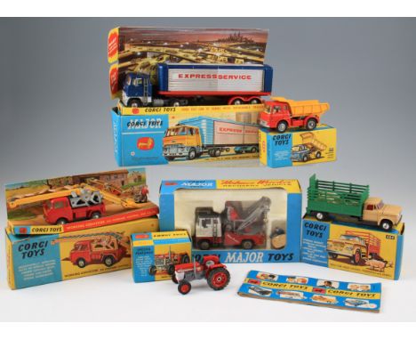 A selection of Corgi Toys diecasts to include; 1142 Holmes Wrecker recovery truck with two figures, 1137 Ford tilt cab 'H' se