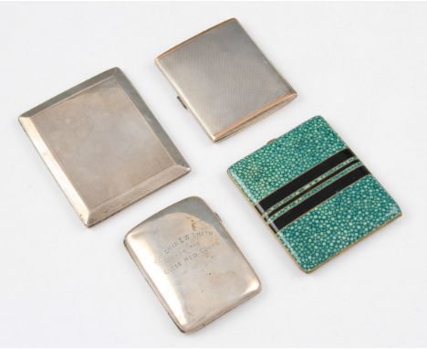 A lot to include an early 20th Century silver cigarette case, of convex rectangular form, engraved to front centre 'Rifleman 