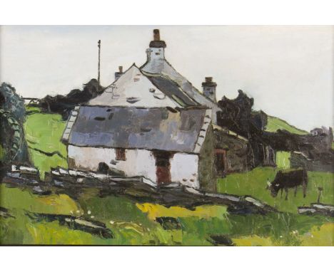 After SIR KYFFIN WILLIAMS R.A. (1918 - 2006) Framed, unsigned, oil on board, bears initials 'K. W.' verso, 20th Century farms