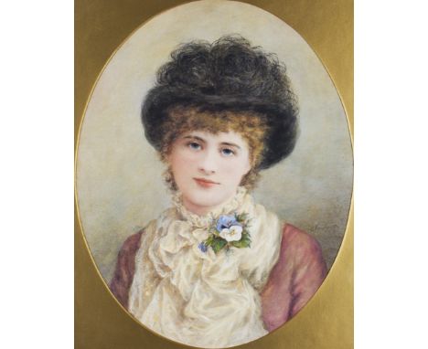 ALICE RENSHAW (fl. 1850 - 1890) Framed, signed, 19th Century watercolour and bodycolour on paper, bust length portrait of lad