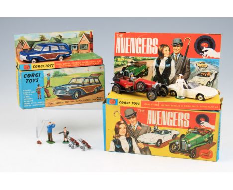 A Corgi Toys gift set 40 The Avengers John Steed's vintage Bentley and Emma Peel's Lotus Elan S2 with figures, housed in orig