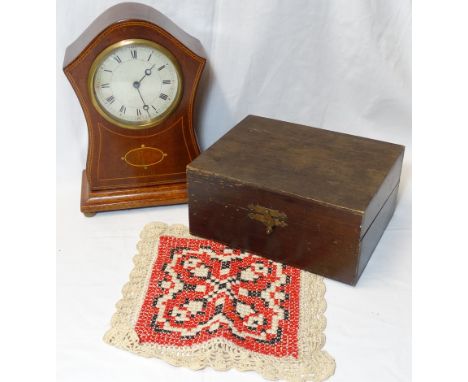 EDWARDIAN MANTEL CLOCK & BOX 