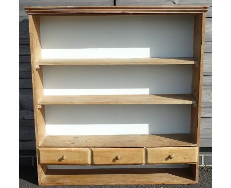 PINE WALL SHELF WITH SPICE DRAWERS 