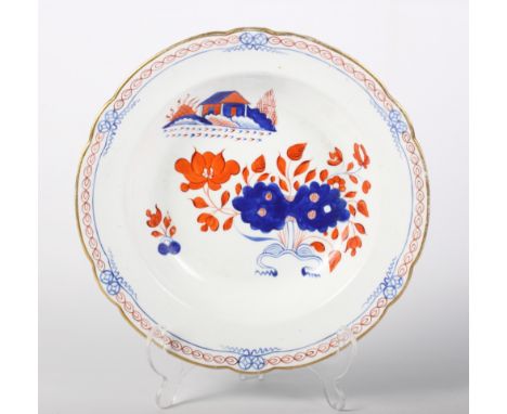 A New Hall bone china soup plate, pattern 1084