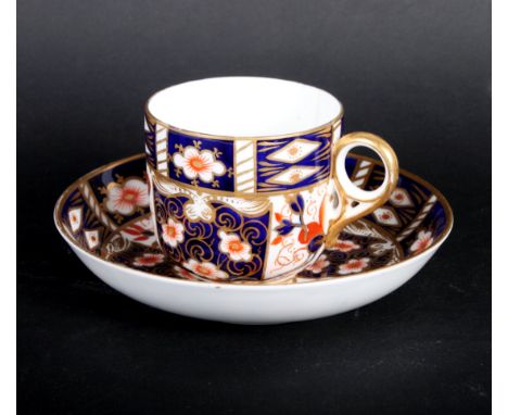 Seven Royal Crown Derby pattern 2451 tea and coffee cups, six saucers and three side plates (two cups cracked)