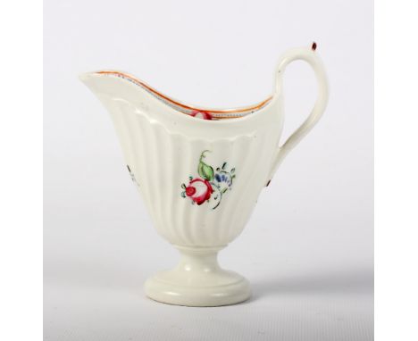 A New Hall fluted cream jug, pattern 149