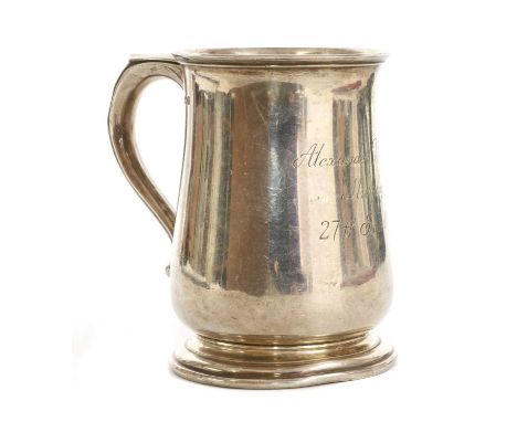 A sterling silver baluster shaped mug, by Mappin &amp; Webb, engraved Alexander William Murphy, 27th June 1971, Sheffield 196