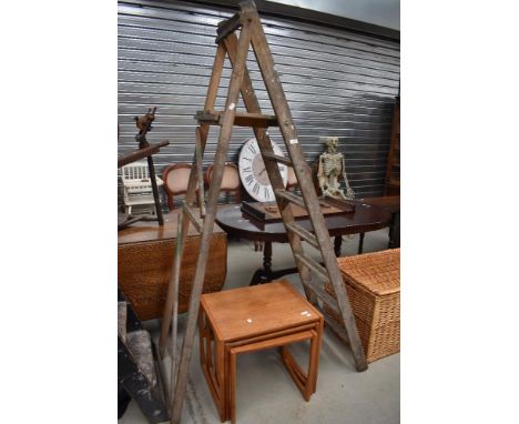 A set of 20th century decorators wooden step ladders