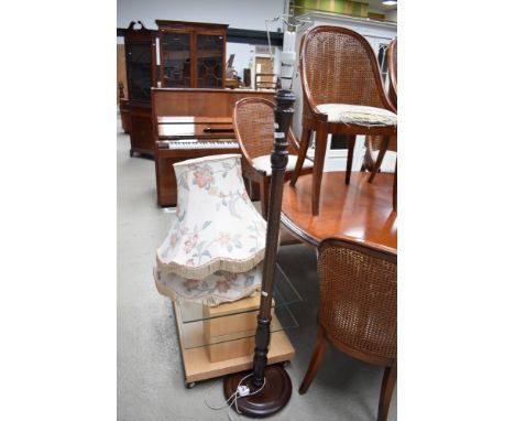 A 20th century turned frame standard lamp
