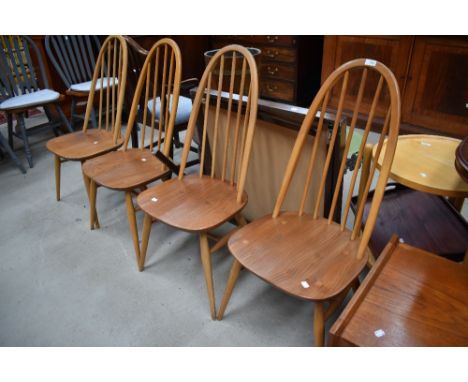 Mid century Ercol hoop and stick back dining chairs