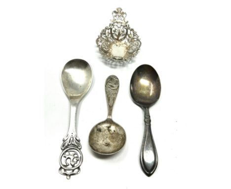 4 vintage silver caddy spoons 