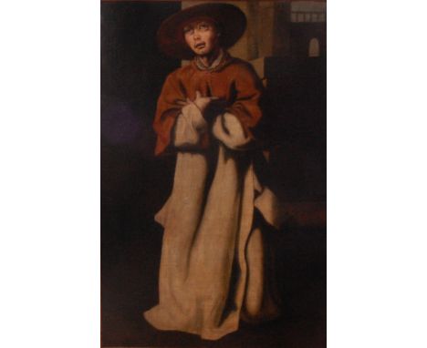 After Francesco de Zurbaran (1598-1664) - Portrait of Niccolo Albergati, oil on canvas, signed and indistinctly inscribed low