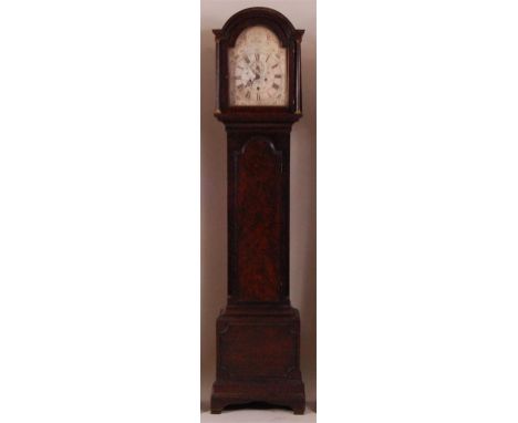 Jacob Swaby of Deal- an early 19th century mahogany longcase clock, having signed silvered arch dial, w.12", with Roman and A