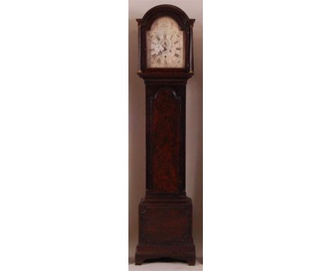 Jacob Swaby of Deal- an early 19th century mahogany longcase clock, having signed silvered arch dial, w.12", with Roman and A