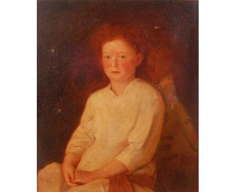 Howard Clifford Pilsbury (1870-1925) - Half-length portrait of a child, oil on canvas, signed and dated upper right 1914, wit