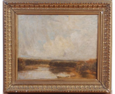 After John Constable RA (1776-1837) - A river landscape, oil on canvas, bears signature lower right and further inscribed to 