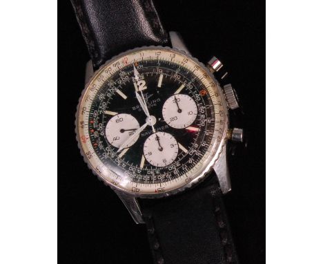 A gents Breitling Navitimer steel cased chronometer wristwatch, circa 1967, boxed and with papers, to include; original annot
