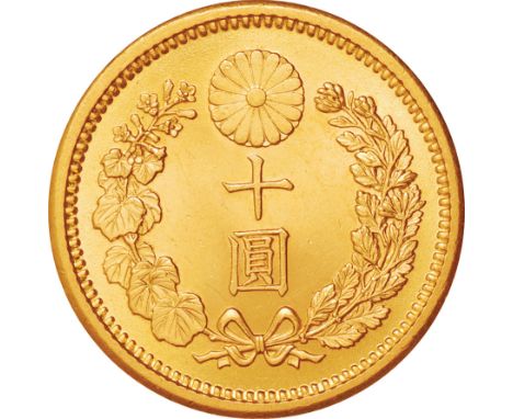 日本 (Japan) / 新10円金貨 明治41年(1908年) JNDA-近7 / 未使用 / New type 10 Yen Gold JNDA01-7 / UNC / 8.33g / 21.21mm / .900