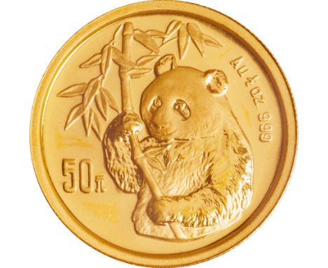 中国 (China) / ﾊﾟﾝﾀﾞ図 50元(1/2ｵﾝｽ)金貨 1995年 KM718 / 未使用 / Panda 50 Yuan (1/2oz) Gold / UNC / 15.55g / 27.00mm / .999