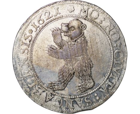 ｽｲｽ (Switzerland) / ｻﾞﾝｸﾄ･ｶﾞﾚﾝ州 熊図 1ﾀｰﾚﾙ銀貨 1621年 KM61 / 普 / St. Gallen Bear standing 1 Thaler Silver / F / 約41.50mm